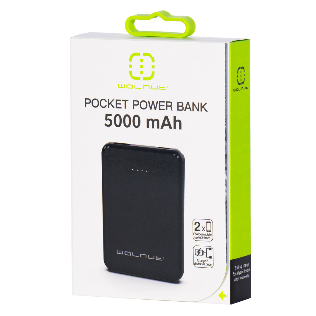5000 mAh Pocket Power Bank Black