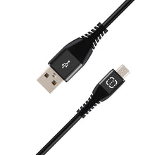 Load image into Gallery viewer, Micro USB Cable Black/Green 1.2m