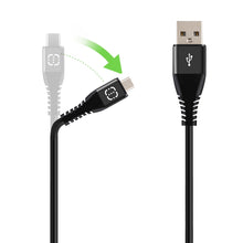 Load image into Gallery viewer, Micro USB Cable Black/Green 1.2m