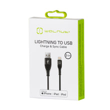 Load image into Gallery viewer, Lightning to USB Cable Black 1.2m