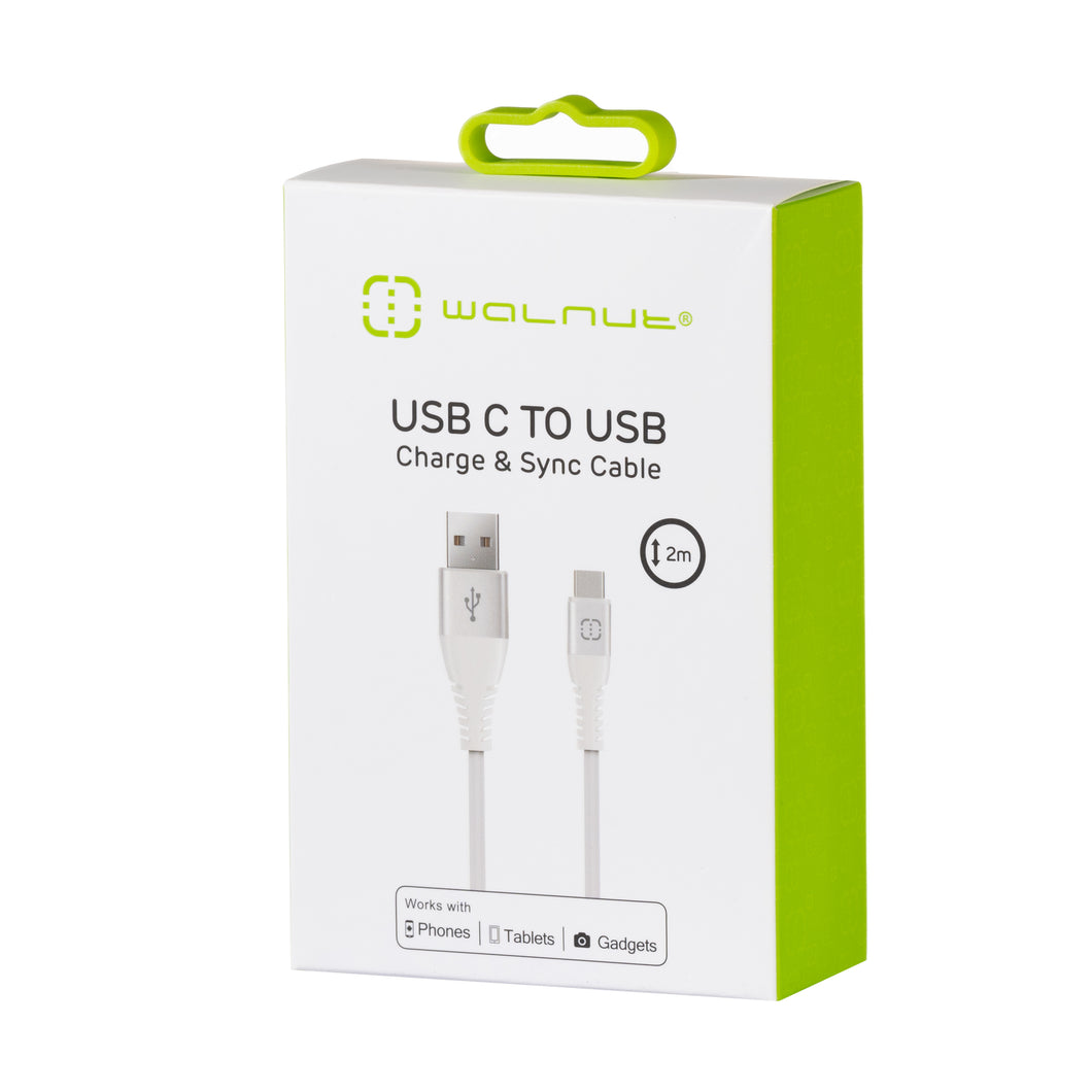 USB C to USB Cable White 2m