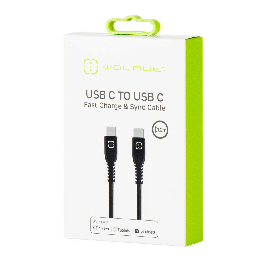 USB C to USB C Fast Charge and Sync Cable 1.2m Black