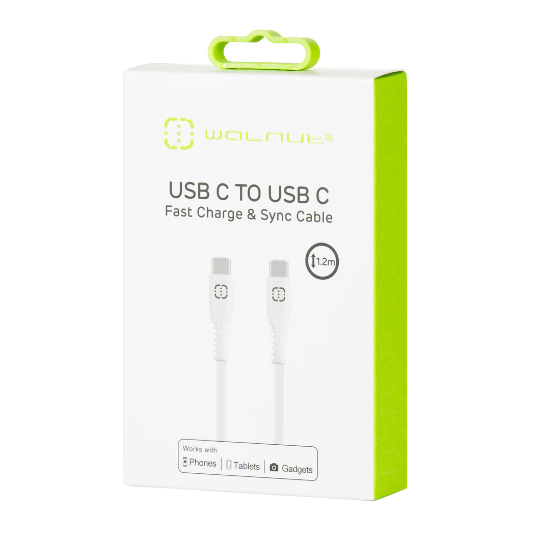 USB C to USB C Fast Charge and Sync Cable 1.2m White